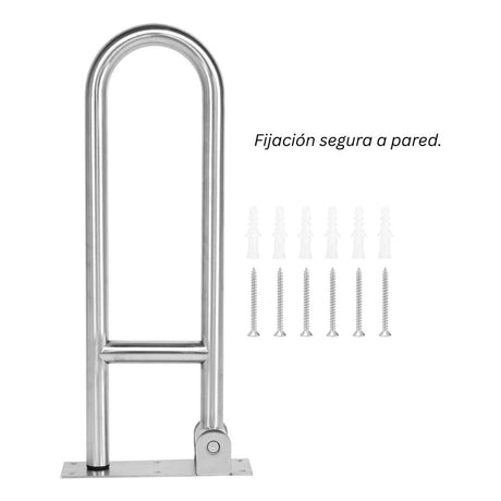 Juego Barras de Seguridad para Baño Acero Inoxidable Satinado 40 cm + Abatible 70 cm