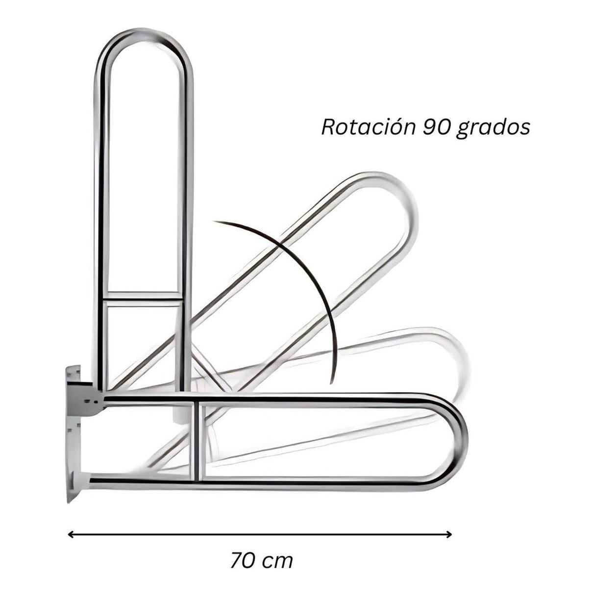 Barra de seguridad abatible 70 cm acero inoxidable del combo