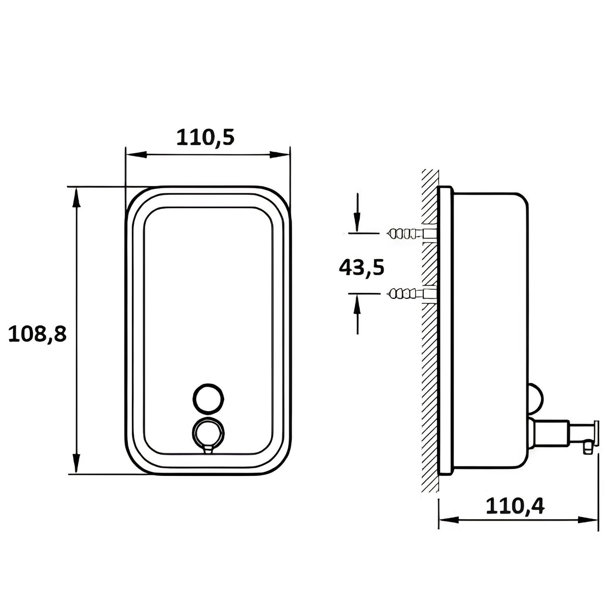 Dispensador de Jabón al Muro Acero Inoxidable 800 ml