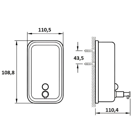 Dispensador de Jabón Líquido de Muro en Acero Inoxidable 800 ml