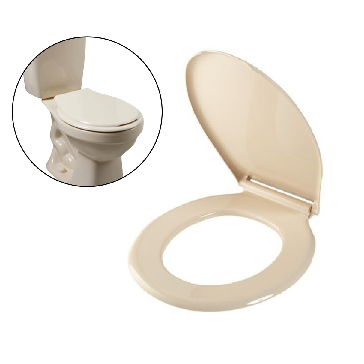 Asiento Redondo Para Sanitario Estandar. Bone 40 x 35 x 1 cm