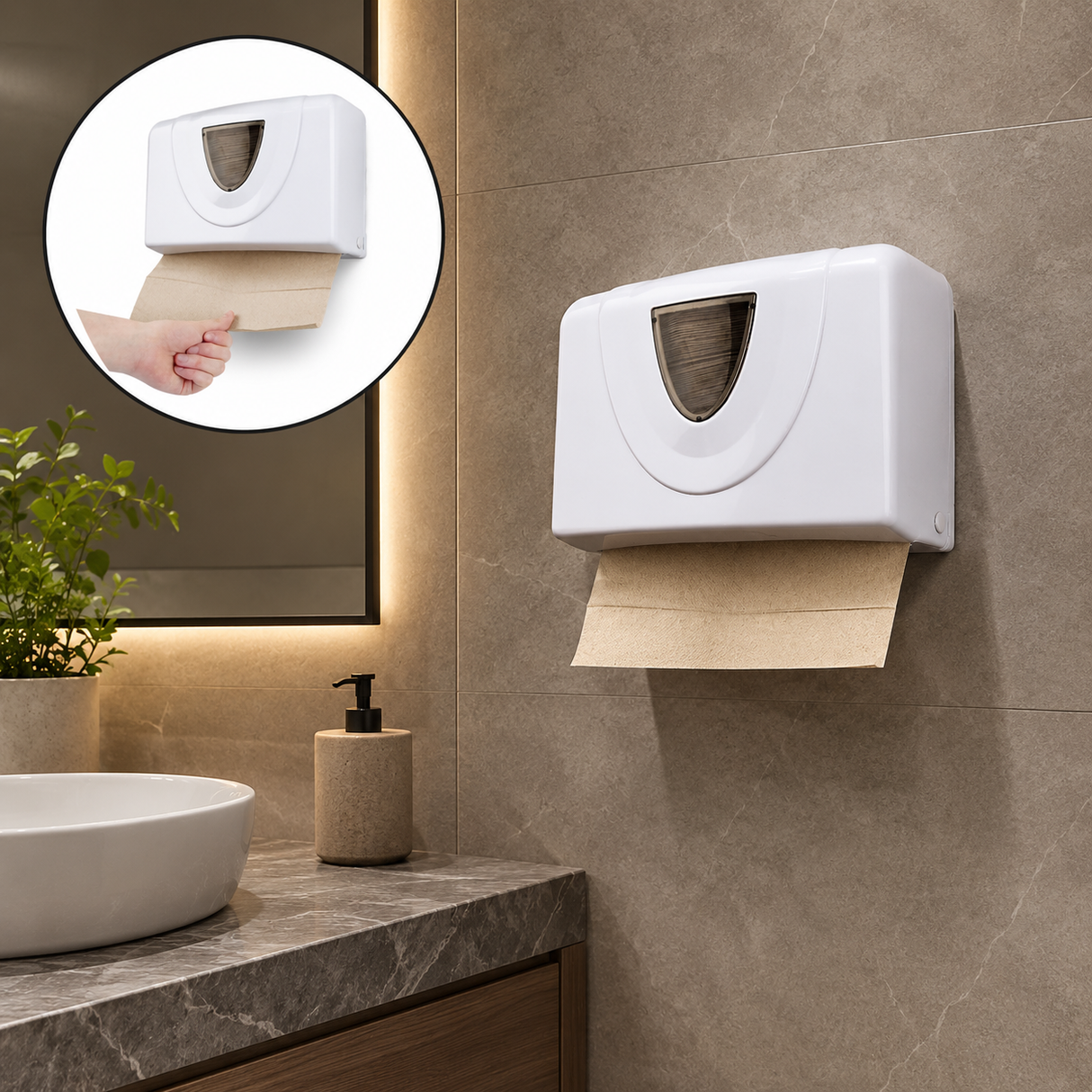 Dispensador de Toallas de Papel ABS para Hasta 150 Toallas