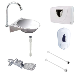 KIT Pedal/Lavamanos Acero 24X27/Dispensadores
