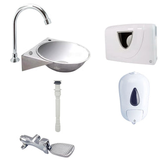 Kit Lavamanos de Acero Inoxidable 28x24 con Dispensadores