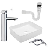 Kit Lavamanos Rectangular+grifo Monocontrol Cuadrada Cromo