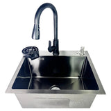 Lavaplatos Negro Premium 50x45 Acero Inoxidale 304