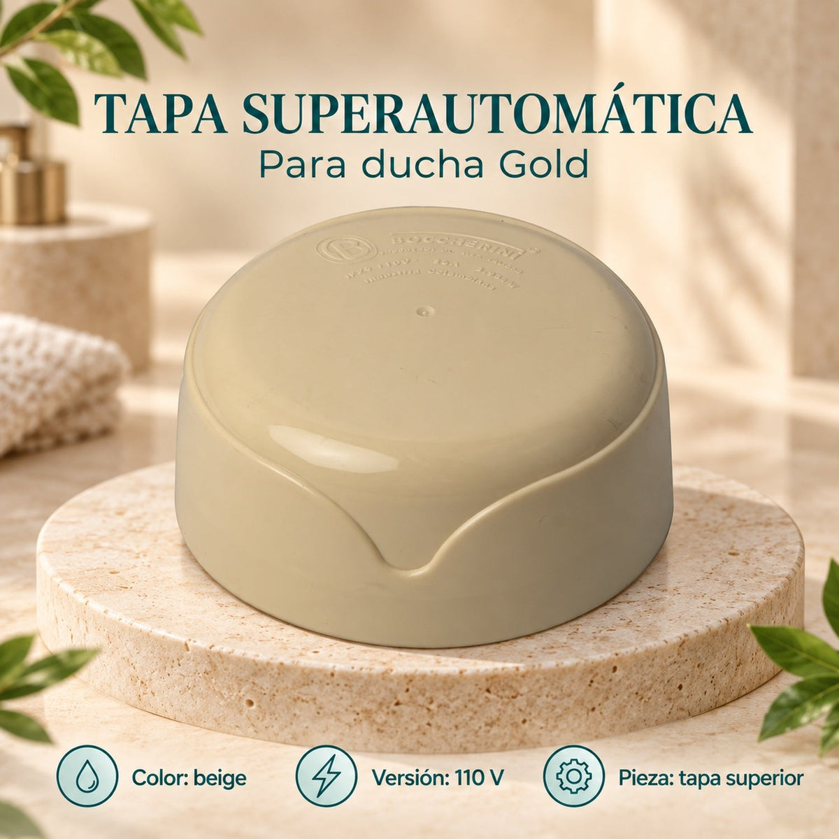 Tapa Beige Superautomática para Ducha Gold 110 V: características