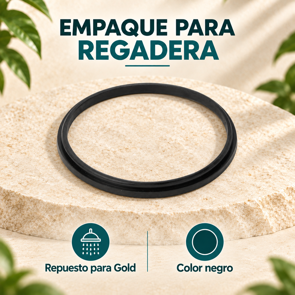 Ficha de características del empaque negro para regadera Gold