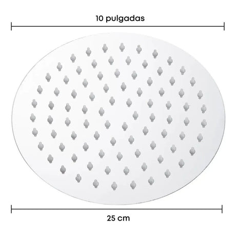 Cabezal de Ducha Circular de 10 Pulgadas en Acero Inoxidable