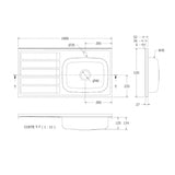 Lavaplatos Mesón en Acero Inoxidable - 1 x 0.52 mt Derecha