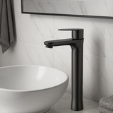 Grifería Lavamanos Monocontrol Alto Gris Concreto Sovrano