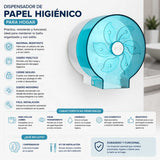 Dispensador de Papel Higiénico para Hogar ABS Acrílico 17 x 15.5 x 13 cm | Porta Rollo Familiar