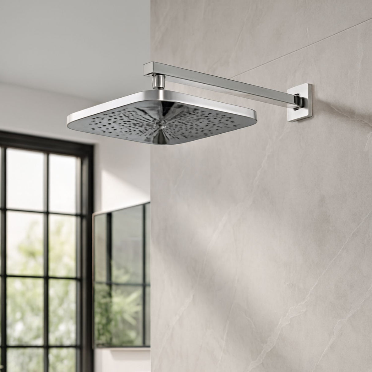 Regadera Rectangular 10 Pulgadas Niquel Texturizado ABS