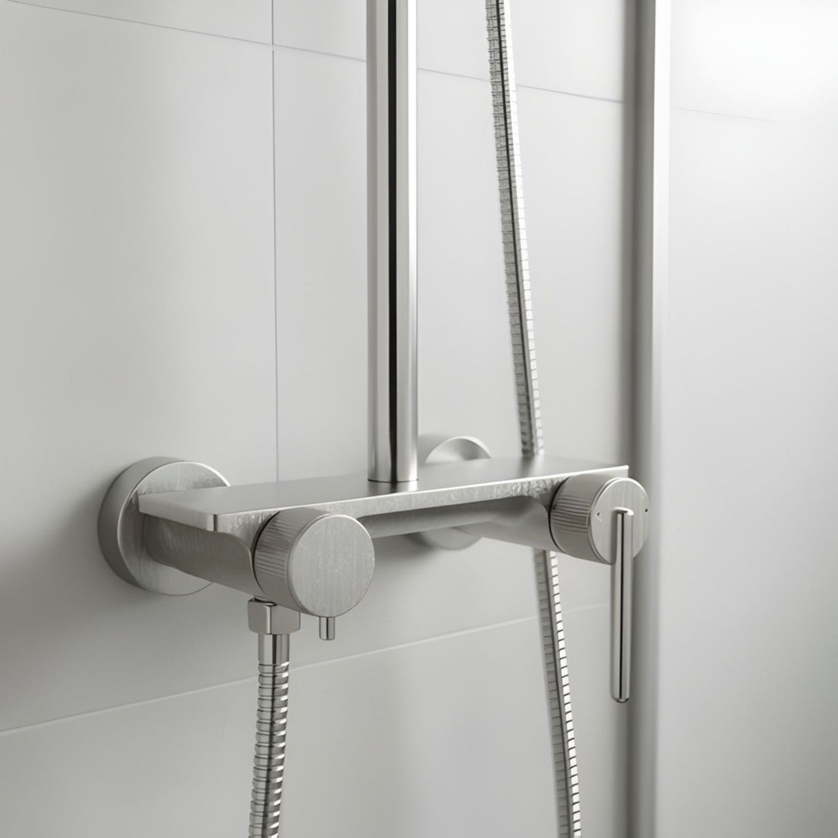 Columna De Ducha Con Mezclador Lusso Níquel Texturizado