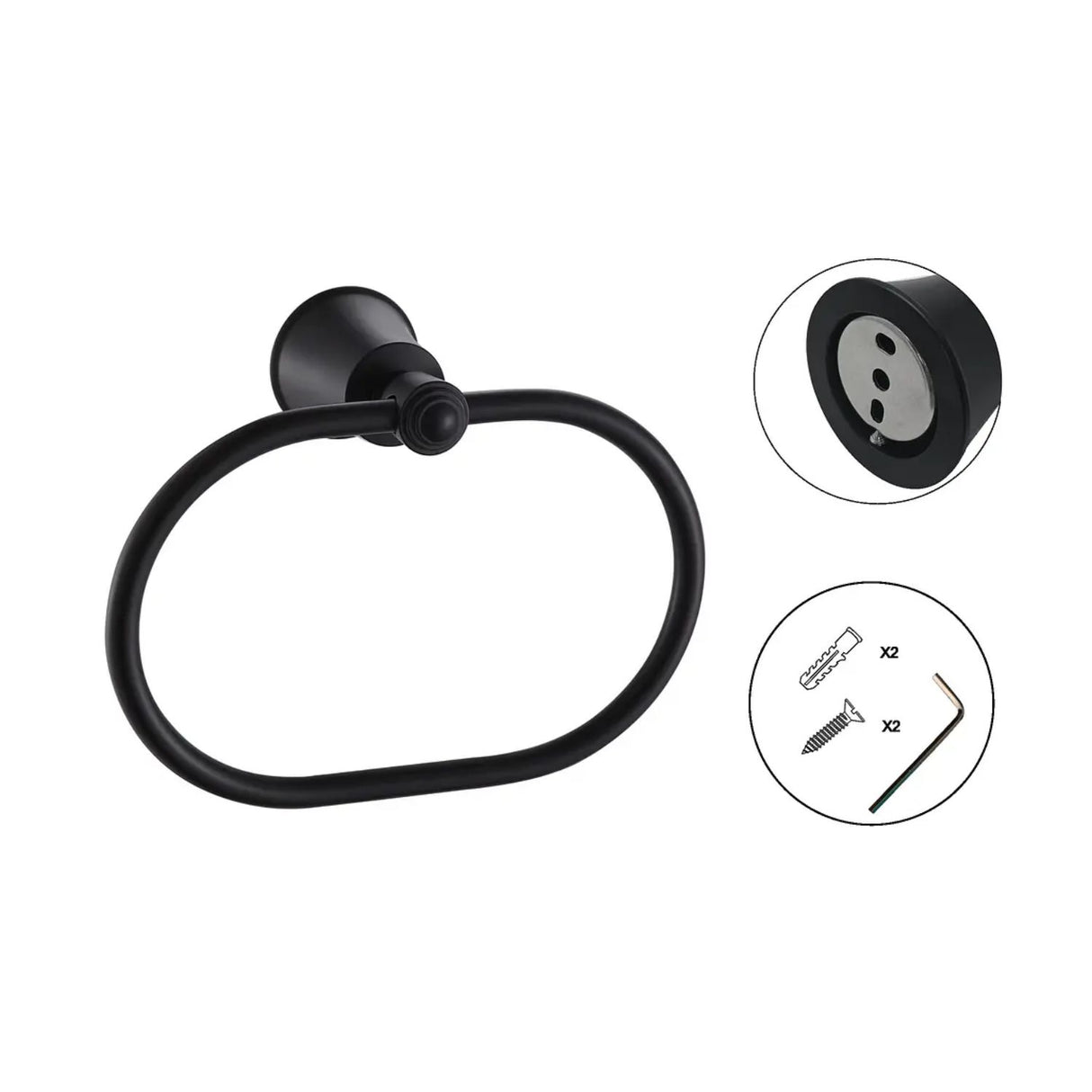 Set De Accesorios Para Baño L. Turmalina Negro (Aluminio) - 3 Piezas
