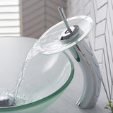 Grifería Monocontrol Lavamanos Cascada Cromada – Llave Baño Moderna Alta Presión 29,8 cm de alto