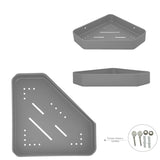 Repisa Baño Esquinera Moderna Silver Aluminio Gris - Inoxidable