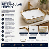 Lavamanos Rectangular Egipcio 455x325x135mm
