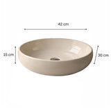 Lavamanos Sobreponer Ovalado Beige en Porcelana 42 x 30 x 15.5 cm