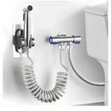 Grifo para Inodoro con Válvula Angular de Doble Salida en Acero Inoxidable Bidet