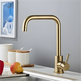 Grifo Monocontrol Para Cocina Dorado Cepillado