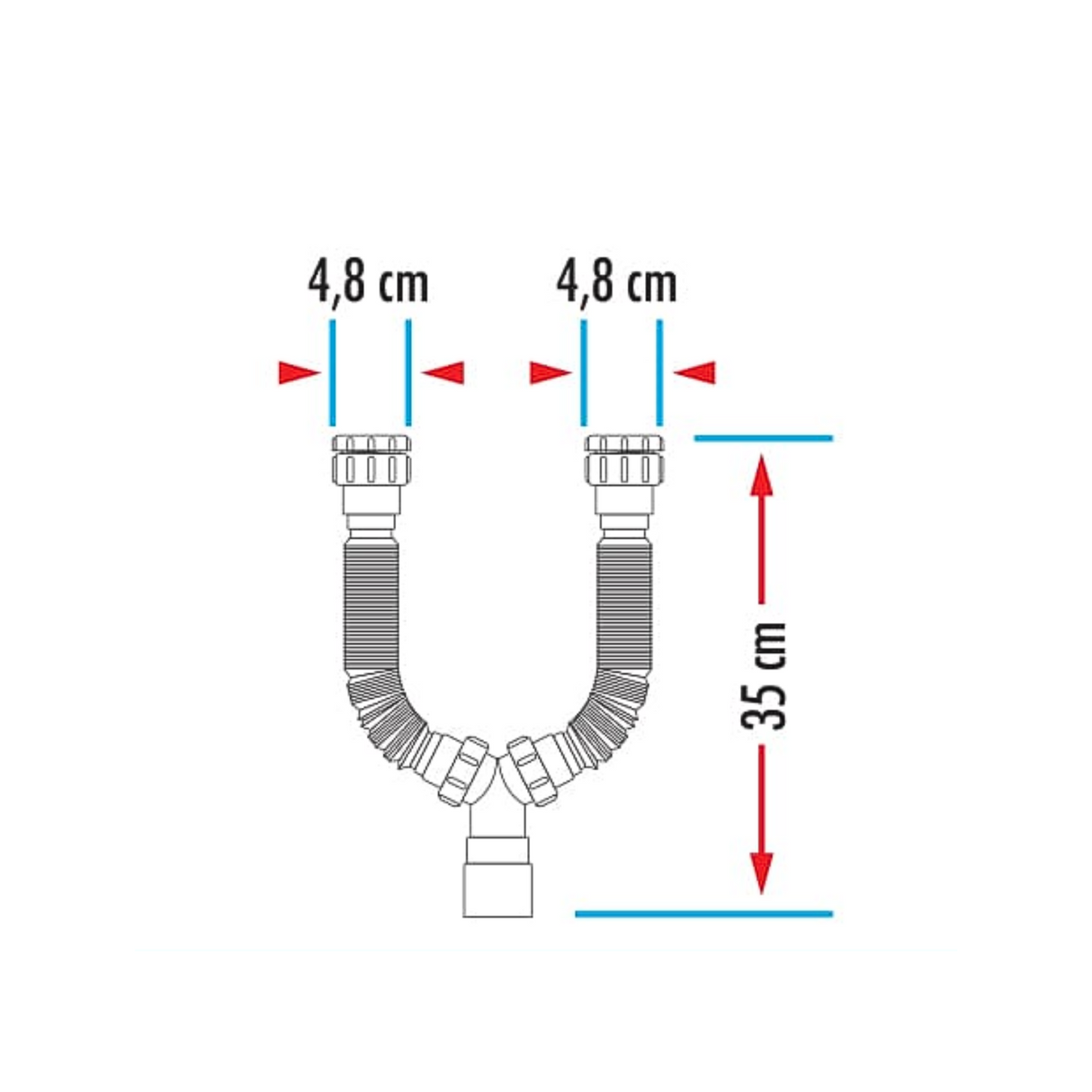 Sifón Blanco Flexible Doble