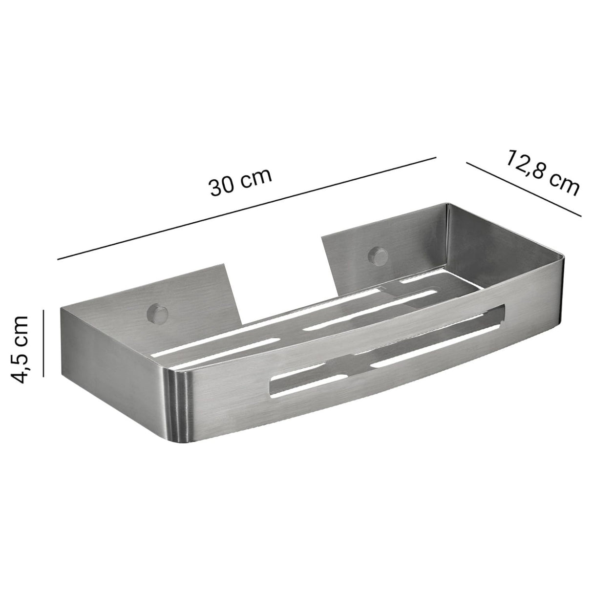 Repisa Rectangular tipo Rejilla para Baño en Acero SUS 304 - 30X12 cm