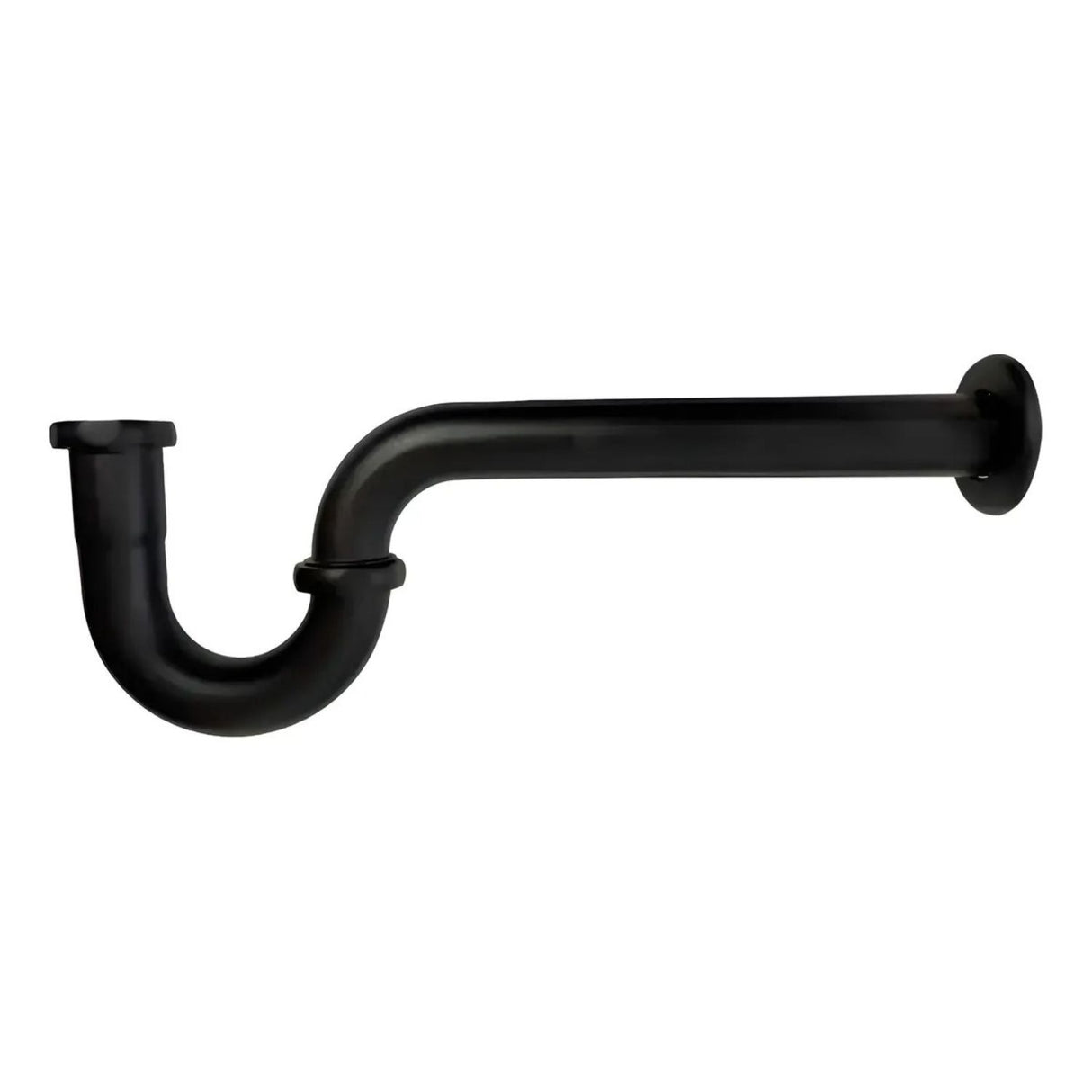 Sifón para Lavamanos Metálico Negro Mate 1 1/4 Pulgadas con Escudo