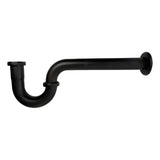 Sifón para Lavamanos Metálico Negro Mate 1 1/4 Pulgadas con Escudo