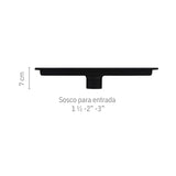 Rejilla Rectangular 30 Cm Ladrillo Negra Acero