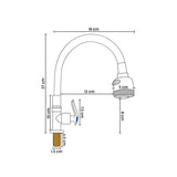 Grifería Flexible Negro Lavaplatos Cuello Silicona 360° Mesa