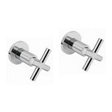 Set Griferia Ducha Alta Calidad Cuerpo Bronce Cruceta Cromo