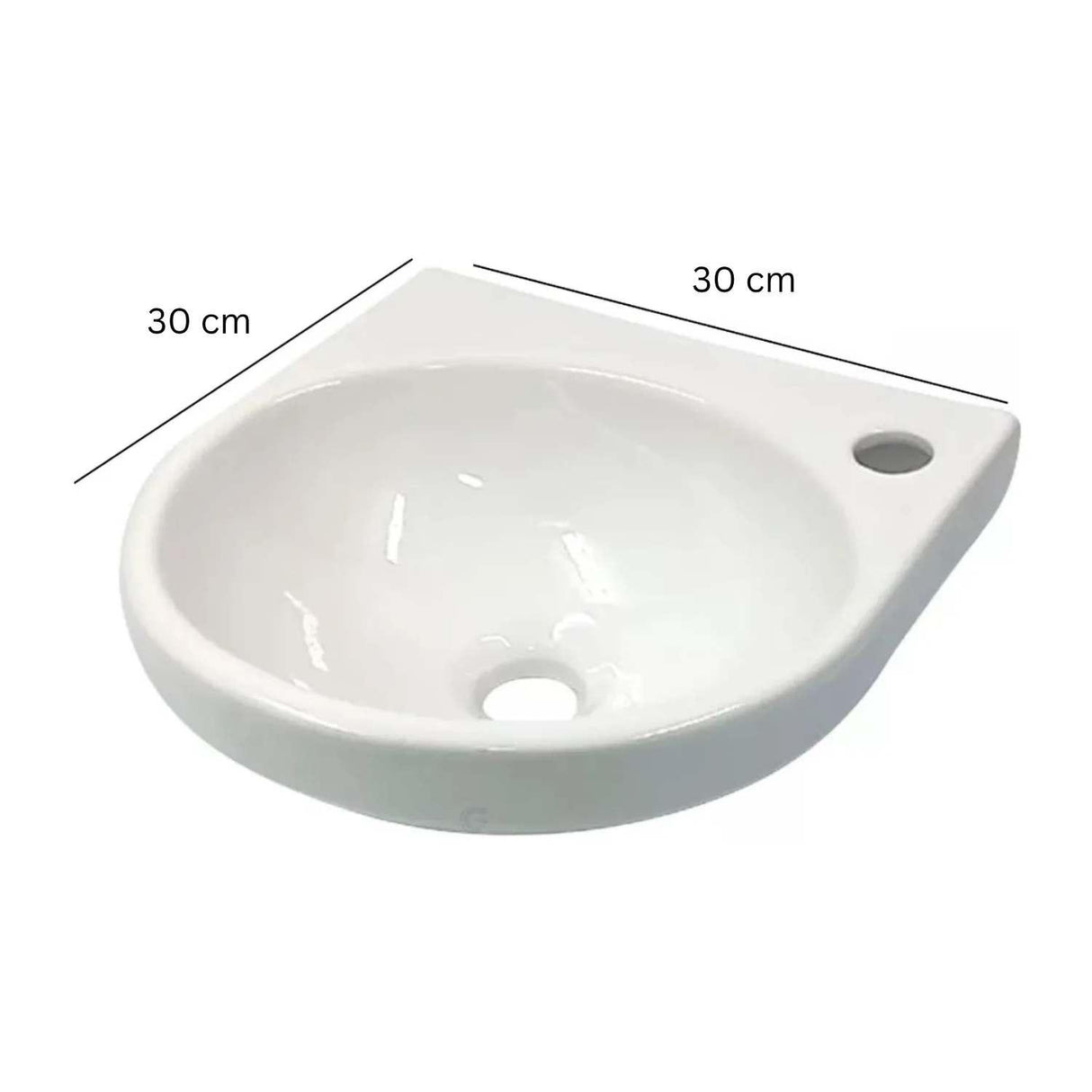 Lavamanos Porcelana Cuadrado 30x30 Cm Blanco De Colgar Universal