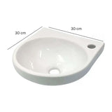 Lavamanos Porcelana Cuadrado 30x30 Cm Blanco De Colgar Universal