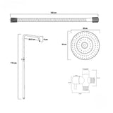 Columna de Ducha Notte Negra 114 cm con Monomando y Teleducha de 5 Funciones