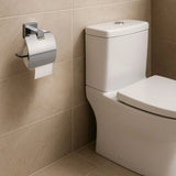 Porta Rollo de Papel Higiénico para Baño - Línea Quadra 100% Metálico de Lujo - Cromo Brillante