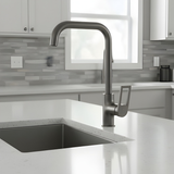 Grifería Monomando Spacco Alto Gris Concreto Cuello Acero In