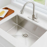 Set Lavaplatos Gris 50x45 cm en Acero Inoxidable 304 + Griferia Monocontrol