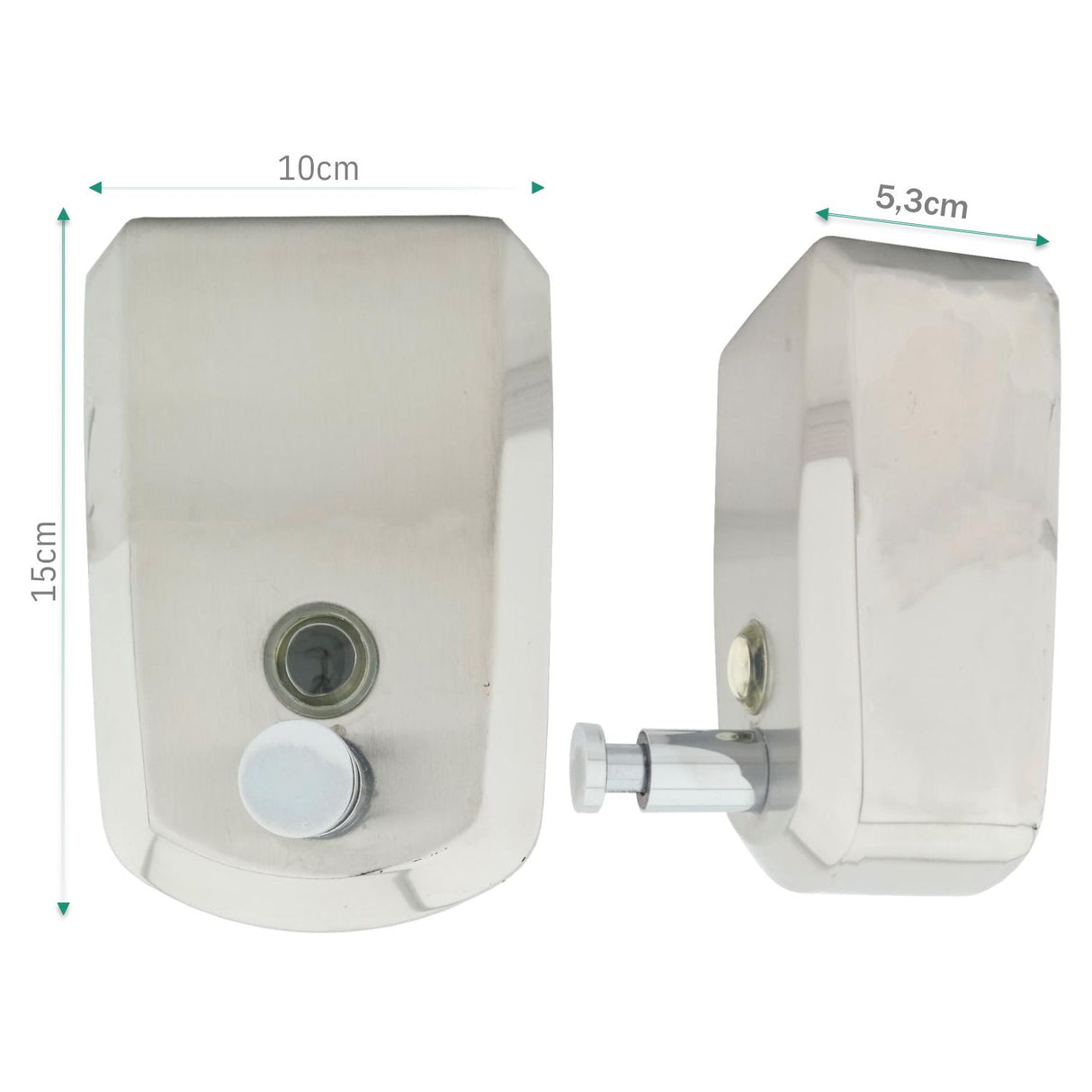 Dispensador Jabón 500 Ml Acero Inoxidable 304 Institucional, Alta Calidad