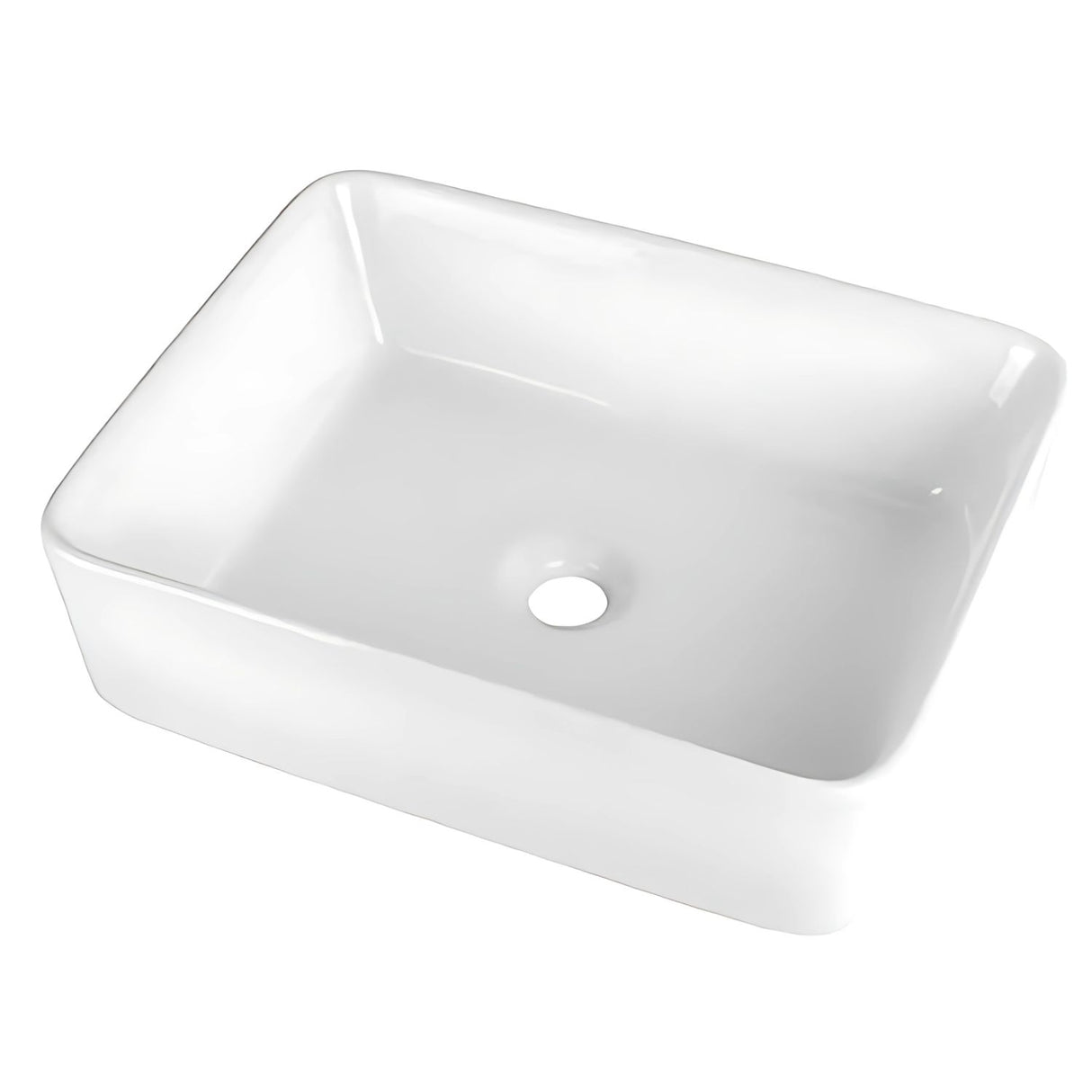 Lavamanos-Sobreponer Rectangular Porcelana 48 x 37 cm Blanco Tipo Vessel