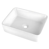 Lavamanos-Sobreponer Rectangular Porcelana 48 x 37 cm Blanco Tipo Vessel