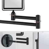 Espejo Cuadrado Ajustable Negro - Aumento 1x a 3x