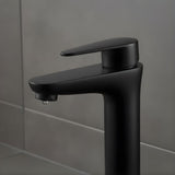 Lavamanos Monocontrol Alto Posto Negro Mate Diseño Moderno