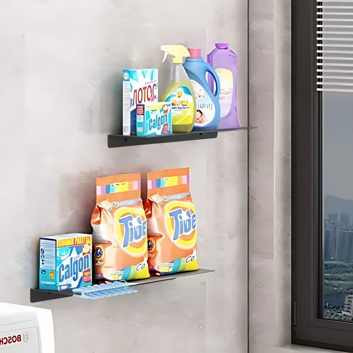 Repisa Moderna Rectangular Negra Aluminio 28 cm - Incluye Accesorios de Instalación