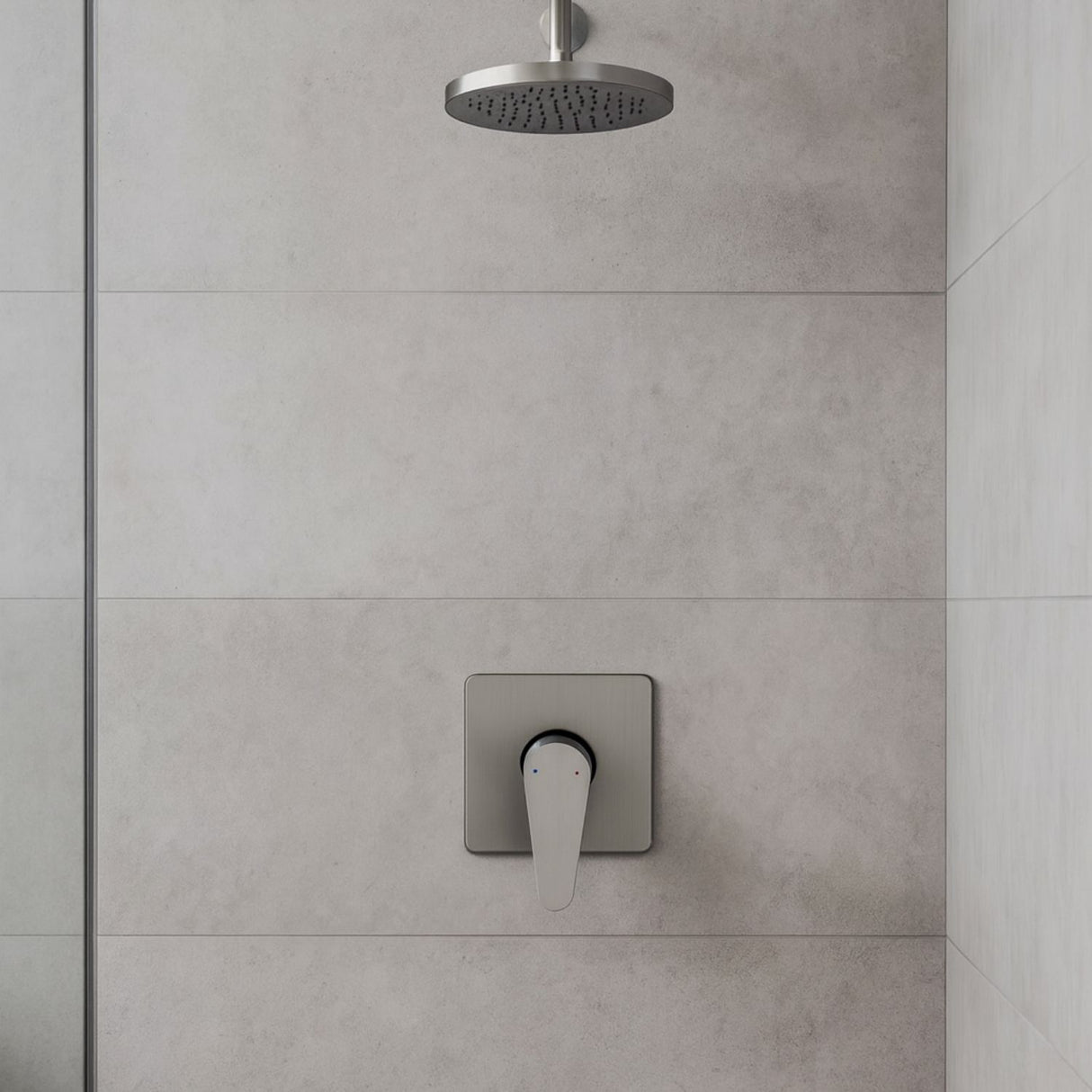 Mezclador Ducha Empotrado Color Gris Concreto Monocontrol