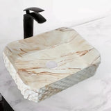 Lavamanos Sobreponer Rectangular Mármol Beige Texturizado