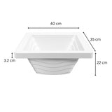 Lavatrapero Plástico Blanco Granito 35X40 + Válvula Pozuelo