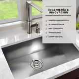 LAVAPLATOS GRIS 55X45 EN ACERO INOX 304