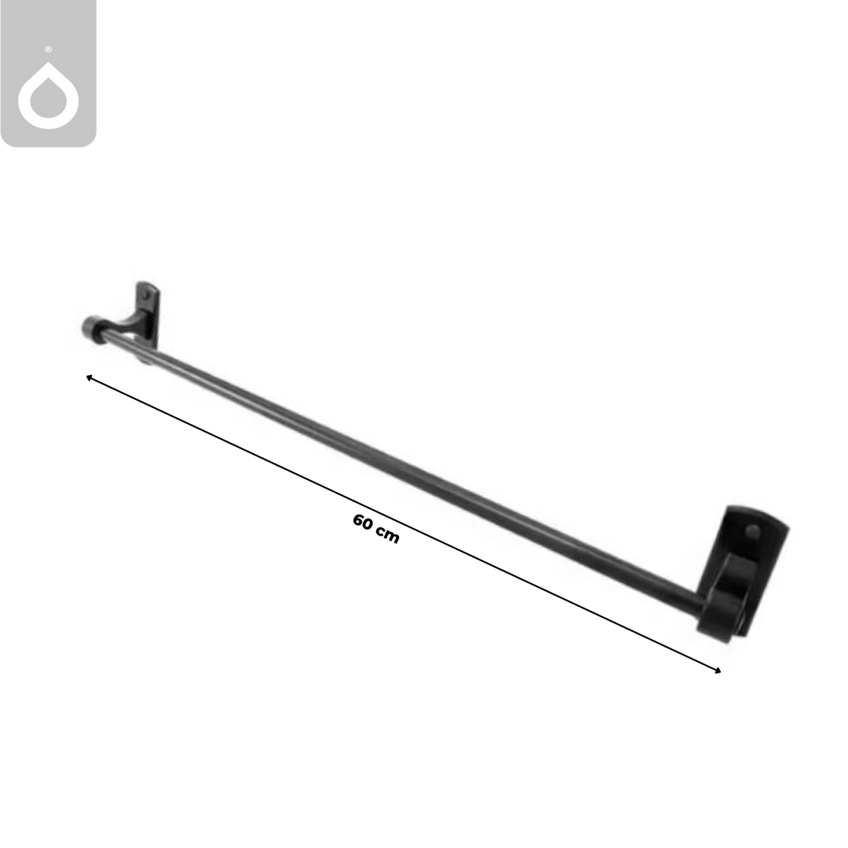 Porta Rollo+Perchero Doble Base+Toallero Aro+Toallero Barra De 60cm