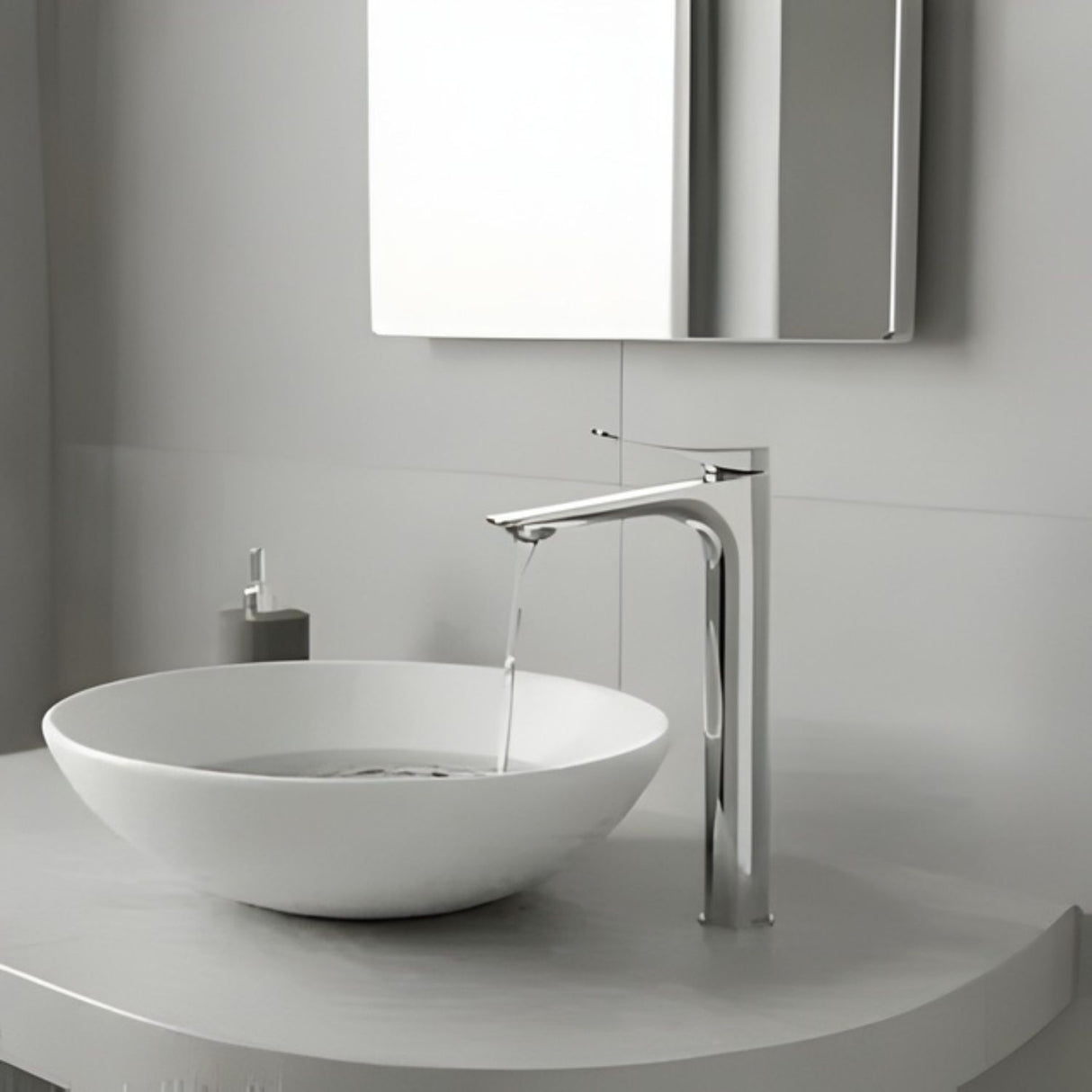 Lavamanos Monocontrol Alto Volare Níquel Texturizado Diseño Moderno